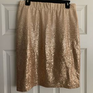Gold sequin pencil skirt